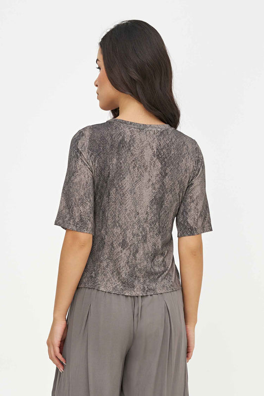 Women's Knit/Woven Combo Top