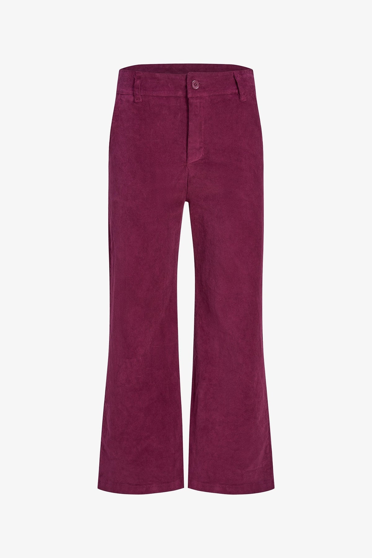 Women's Corduroy Zip-Up Bootcut Pants with Side Pockets