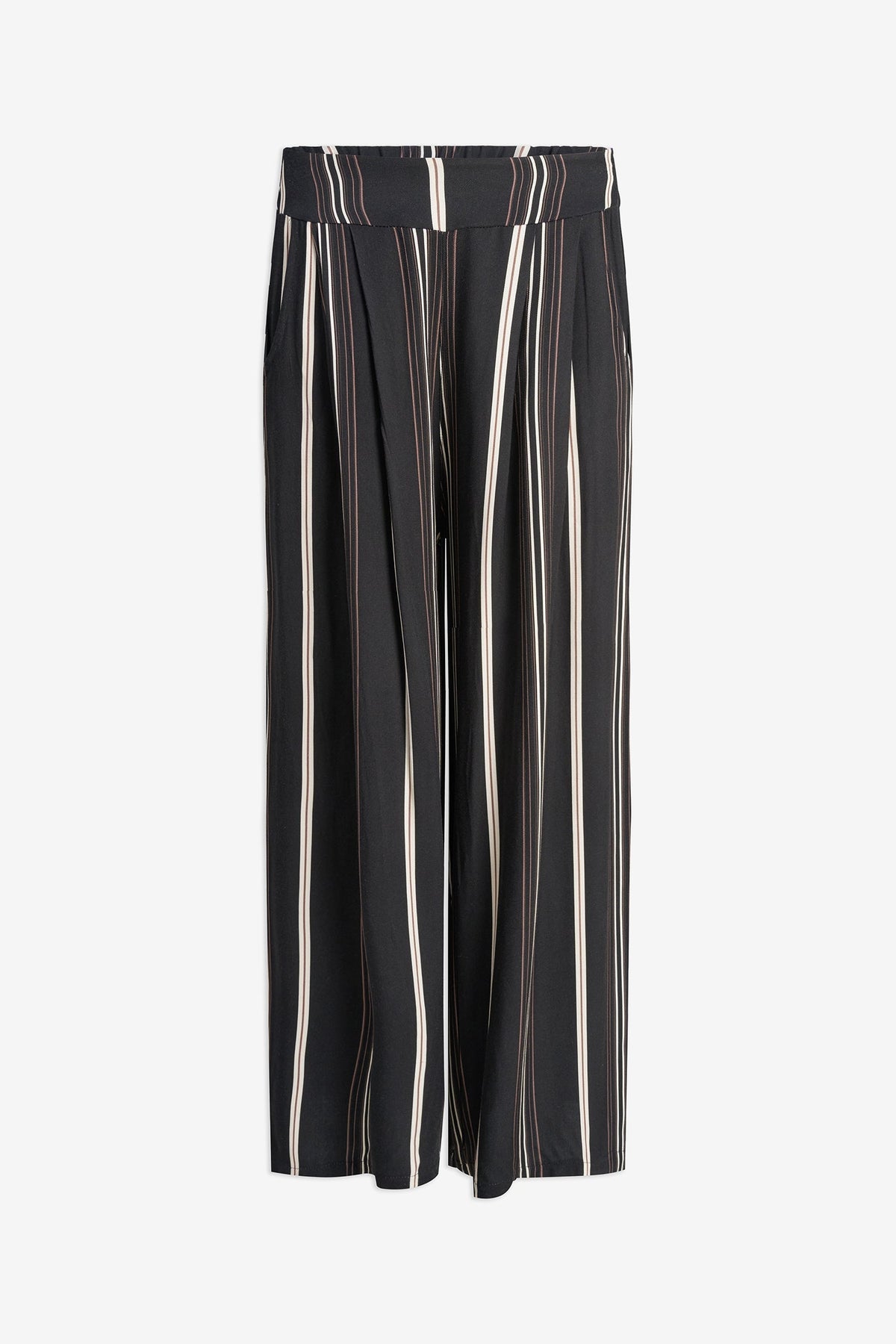 Women's Printed Woven Wide-Leg Pull-On Pants with Side Pockets