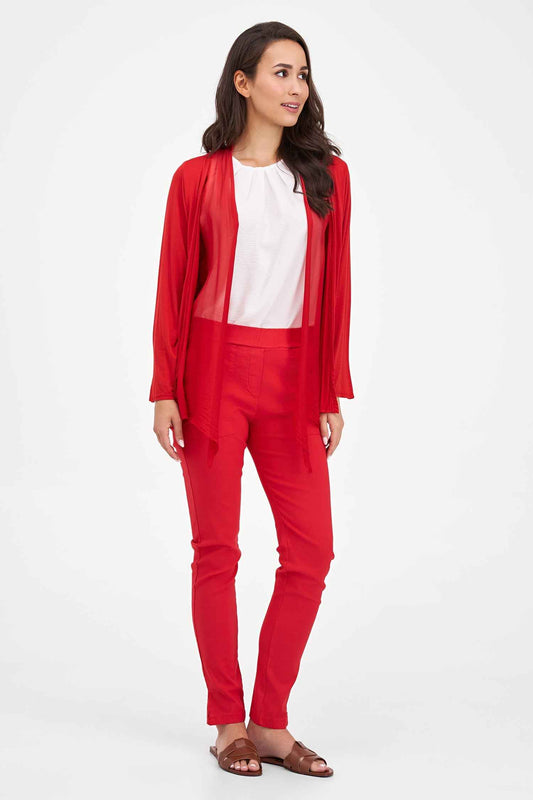 Women's Knit/Woven Combo Cardigan