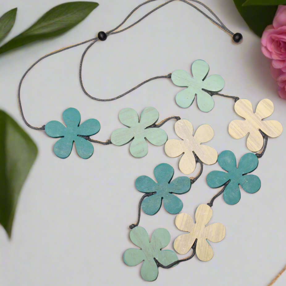 Wooden Flower Necklace