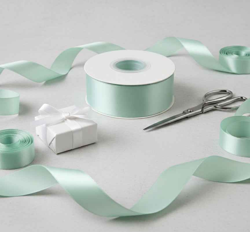Satin Ribbon Double Face- Mint Green #513-3.8 cm Wide