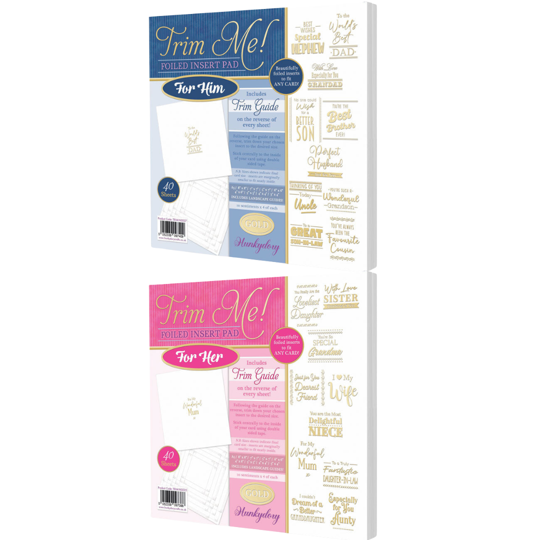 Trim Me! Foiled Insert Pad - Him/Her Gold