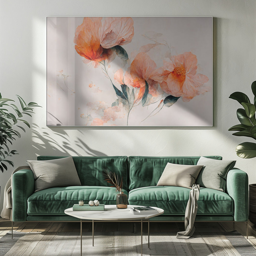 Wandbild Filigran Korallenblumen