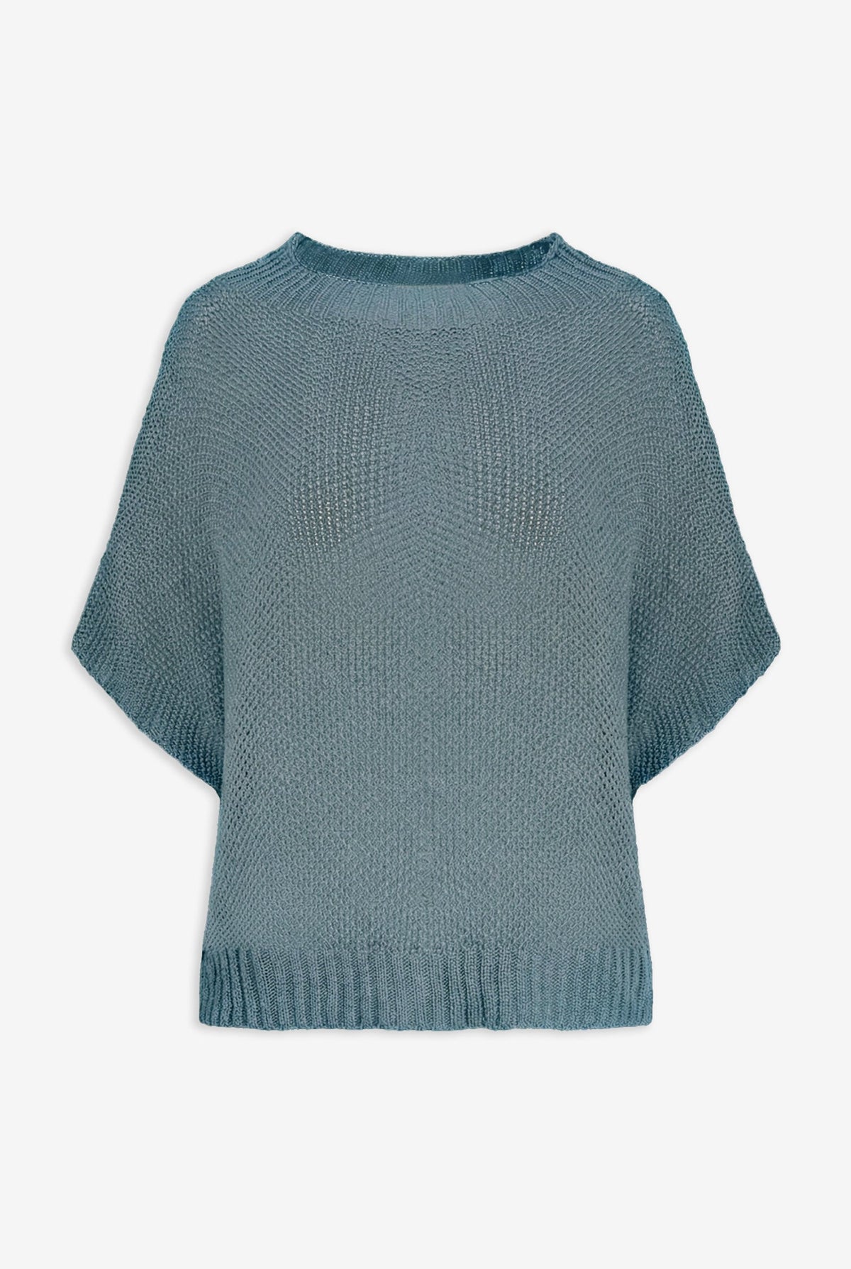 Women's Knit Boat-Neck Sweater with Short Sleeves