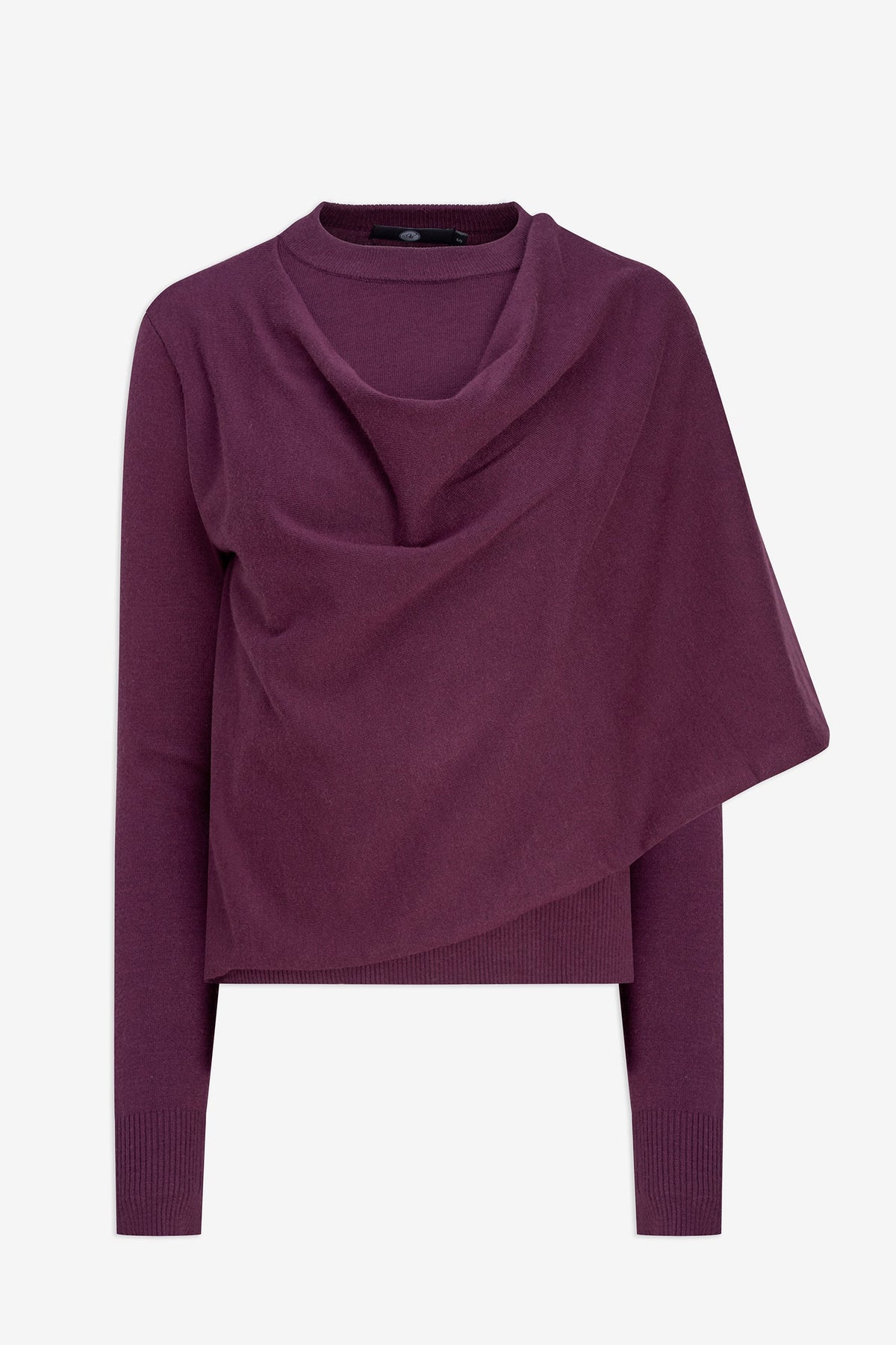 Women's Fine Knit Sweater/Scarf Combo, with a Crew-Neckline, Long Sleeves & an Attached Scarf Detail
