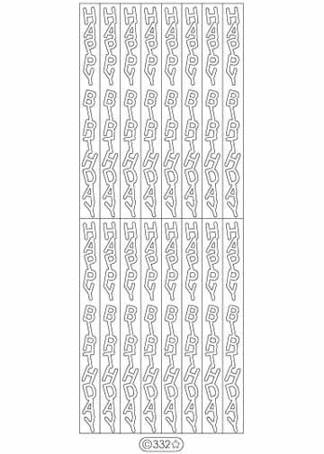 Deco Stickers - Vertical Happy Birthday
