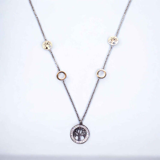 Tree of Life Stainless Steel Necklace Pendants With Long Chain
