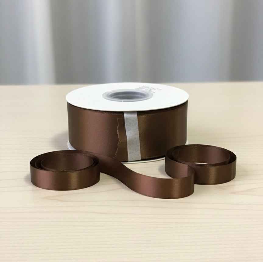 Satin Ribbon Double Face- Brown #847-3.8 cm Wide