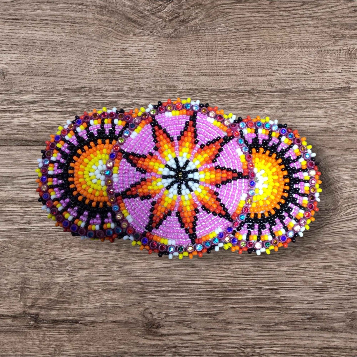 Pink Native American Beaded Barrettes