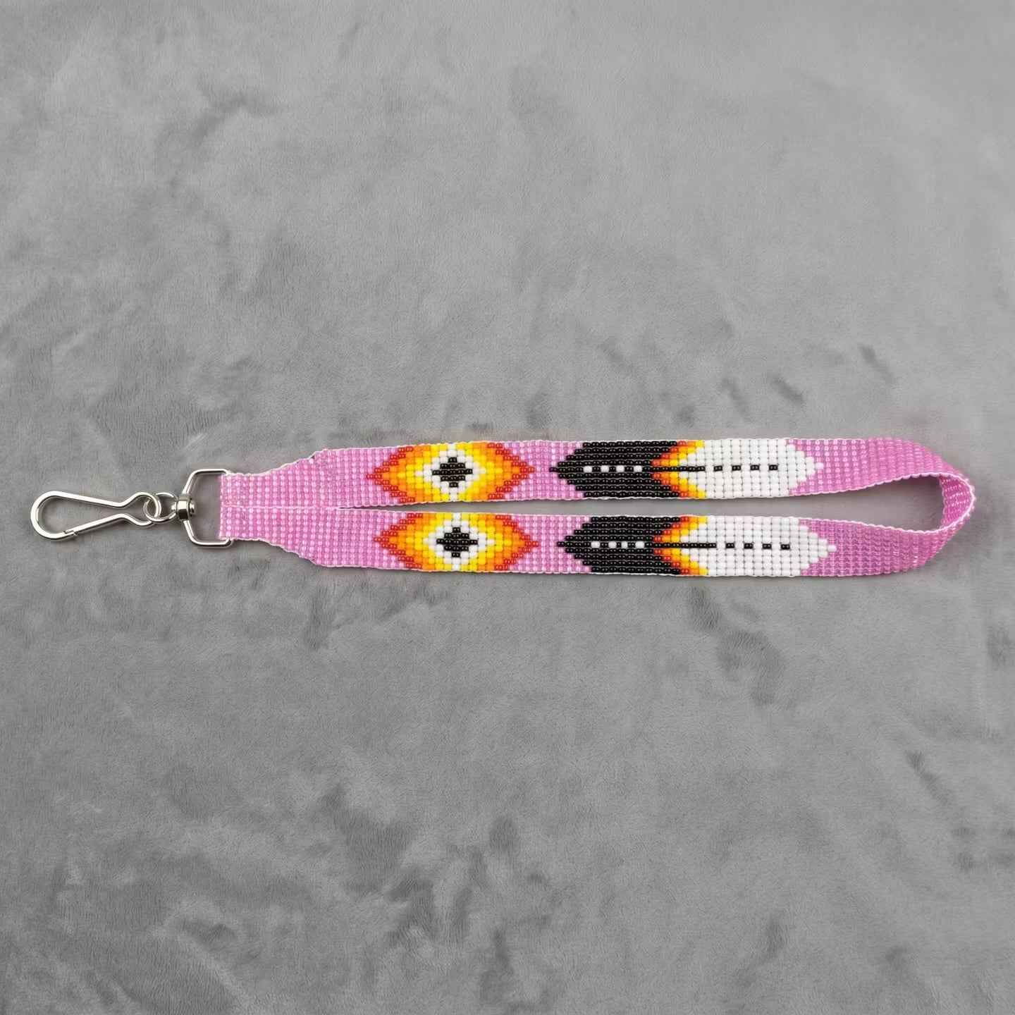 Pink Native American Style Wrist Lanyard