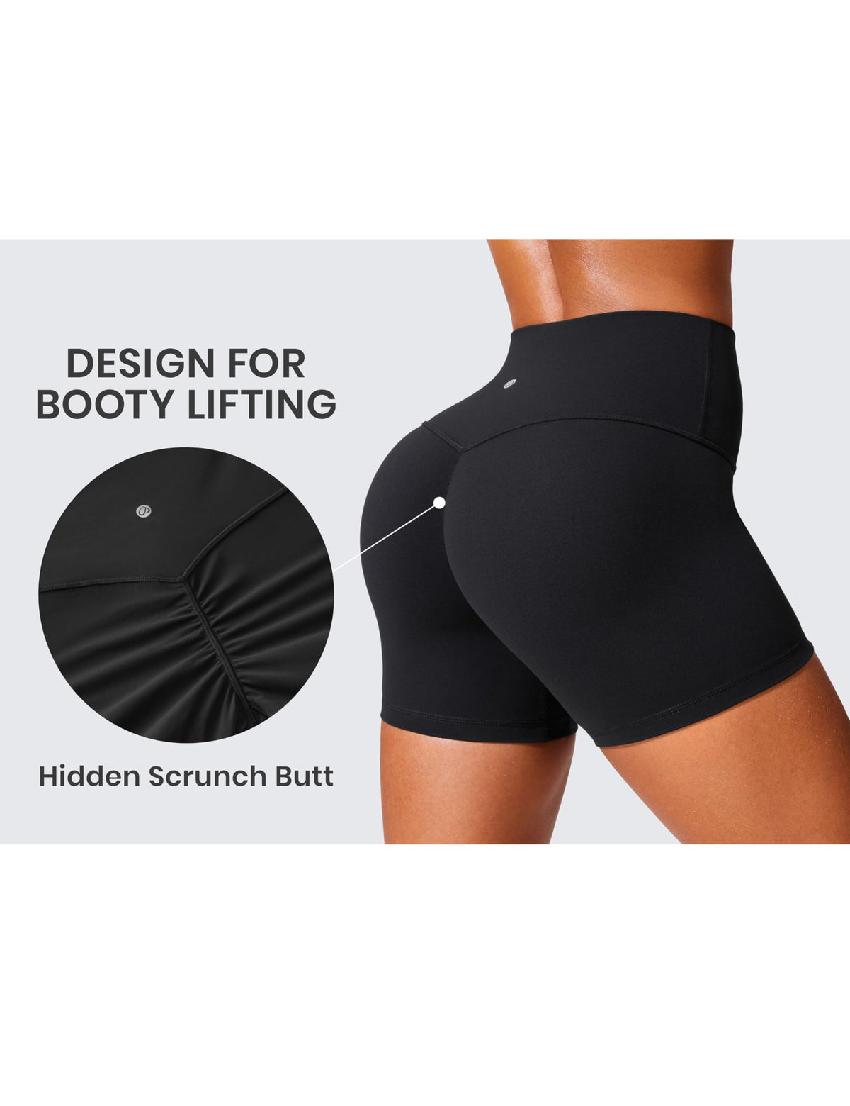 CRZ YOGA Secretsculpt Butterlift Biker Shorts 4"- No Front Seam High Waist Womens Workout Gym Booty Scrunch Butt Black Medium 🍁 All In One Marketplace Canada
