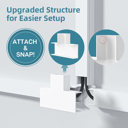 Delamu Cord Hider, 157in Cord Cover Wall, Premium Cord Covers for Wires on Wall, Cable Concealer Hider Kit for Hiding Wires in Home and Office Cable Management, 10X L15.7in X W0.95in X H0.55in, White 🍁 All In One Marketplace Canada
