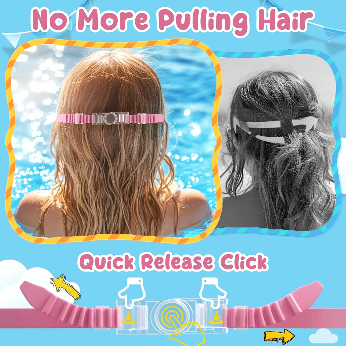 Kids Goggles Swimming, 2 Pack Kids Swimming Goggles for Age 4-14 Wide Vision Anti-Fog UV Protection Waterproof for Boys Girls 🍁 All In One Marketplace Canada