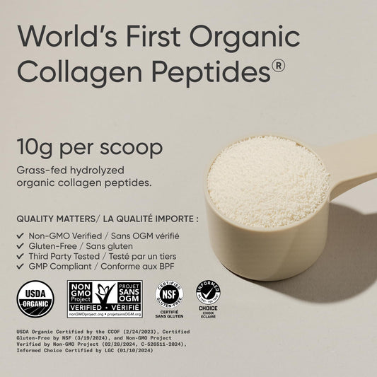 Sports Research® Organic Collagen Peptides - Hydrolyzed Type I & III Collagen with 18 Essential Amino Acids | Sustainable & Traceable Formula, Gluten-Free & Non-GMO | Unflavored Powder | 30 Servings 🍁 All In One Marketplace Canada