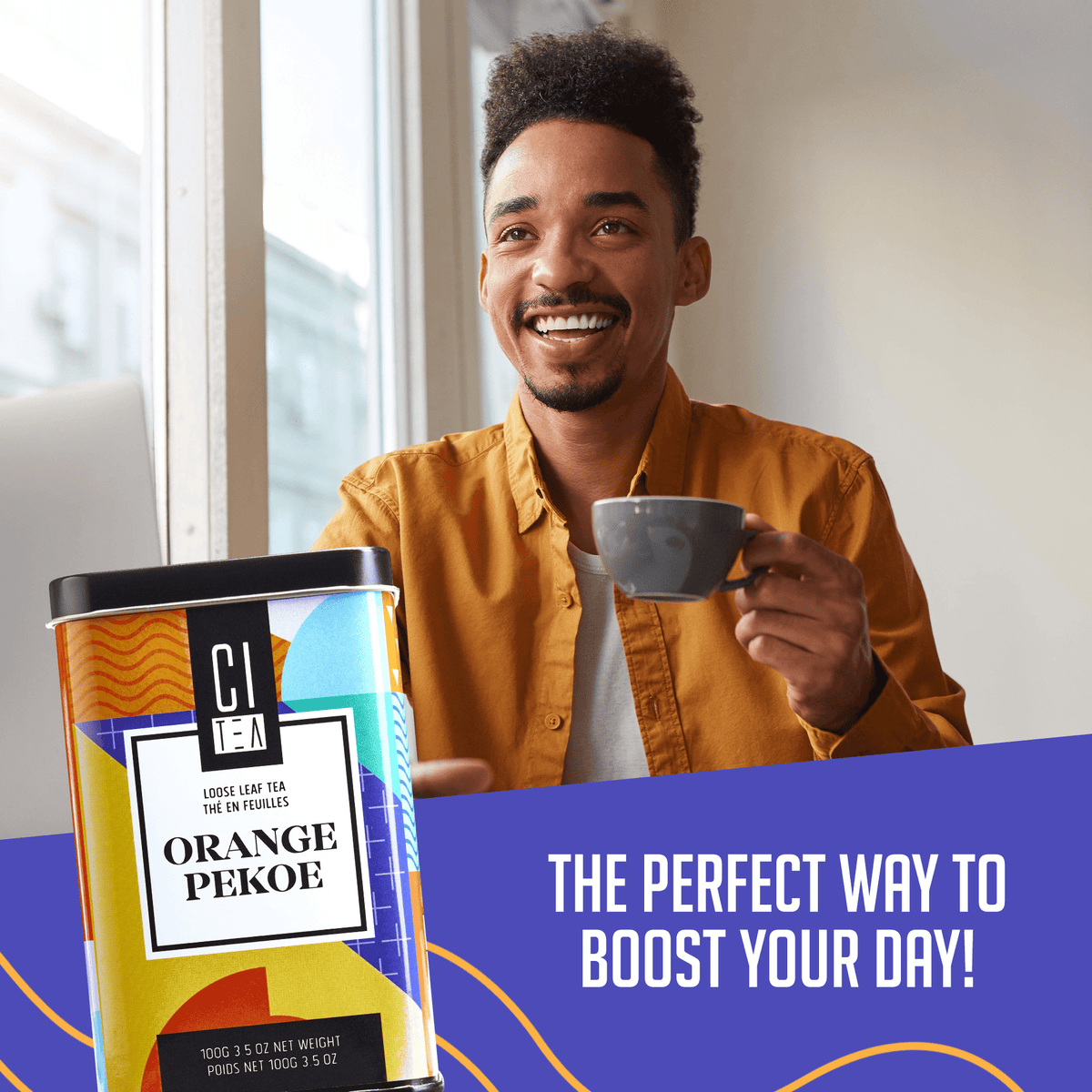 Orange Pekoe Loose Tea and Infusion Tea Cup - Tea Gift Set