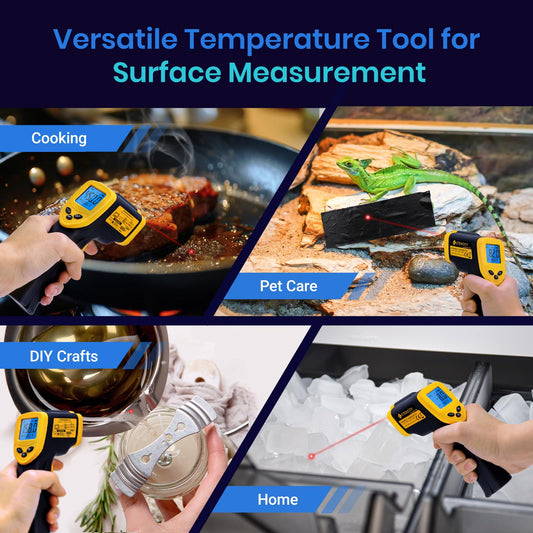 Etekcity Lasergrip 1080 Laser Thermometer Digital Infrared Thermometer Temperature Gun for Kitchen Cooking BBQ Grill and Bath Water, -58℉~1130℉ (-50℃~610℃), Yellow and Black 🍁 All In One Marketplace Canada