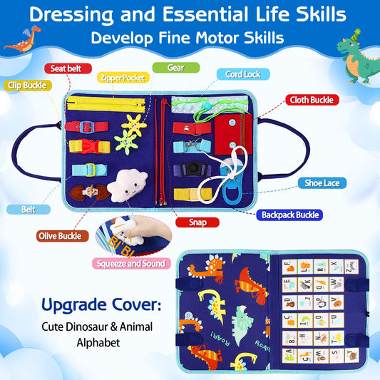 Esjay Busy Board for Toddlers, Montessori Toys for Boys, Sensory Book Toy Educational Activities for Fine Motor Skills Learning, Birthday Gifts for Boys Toddler, Toys for Travel Airplane Car 🍁 All In One Marketplace Canada