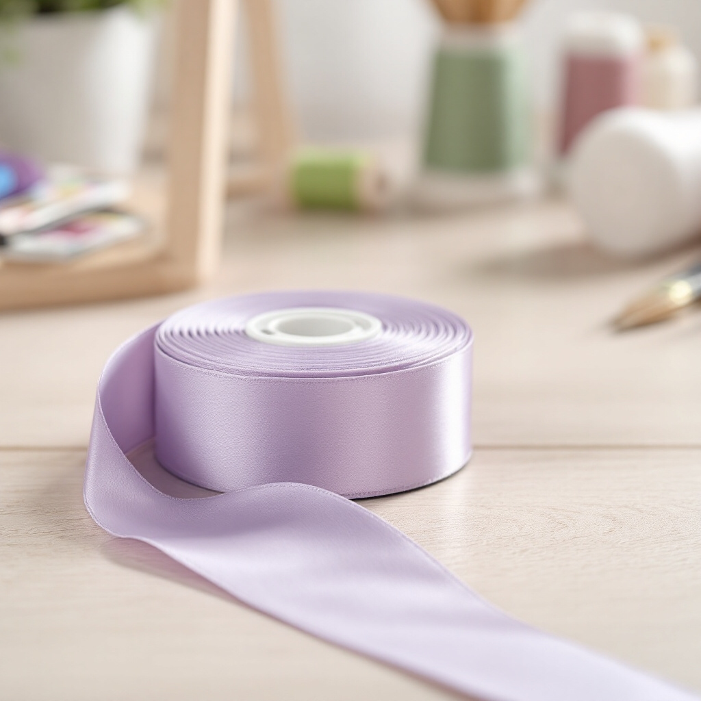 Satin Ribbon Double Face-Dusty Lilac #434- 3.8 cm Wide
