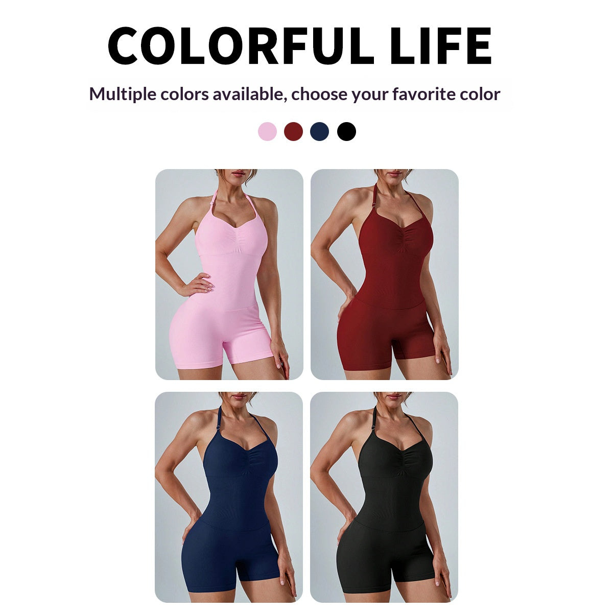 Women’s Seamless One-Piece Yoga Jumpsuit – Quick-Dry Backless Fitness Bodysuit