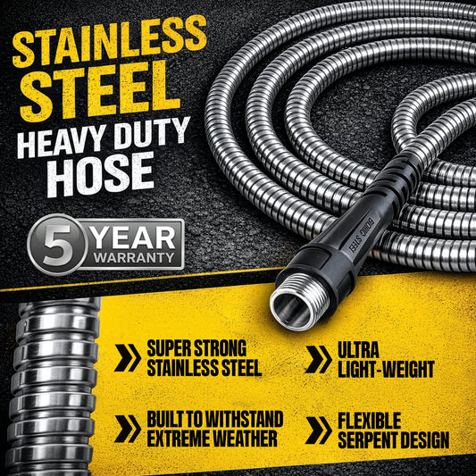 Bionic Steel Metal Garden Hose 100ft, Rust Proof 304 Stainless Steel Water Hose with Aluminum Fittings, Flexible & Heavy Duty Hose, Lightweight, Kink Free & Easy Coil Outdoor Hose - 2026 Model 🍁 All In One Marketplace Canada