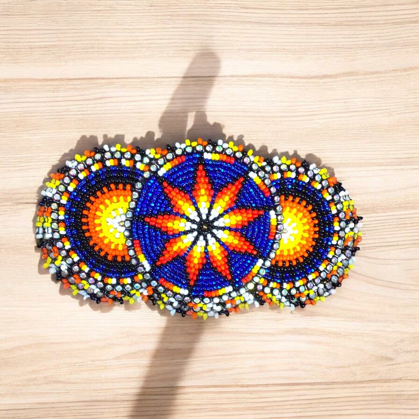 Blue Native American Beaded Barrettes