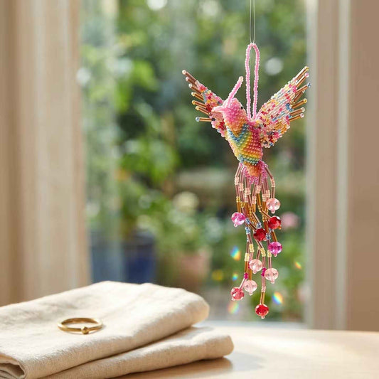 Pink Beaded Humming Bird