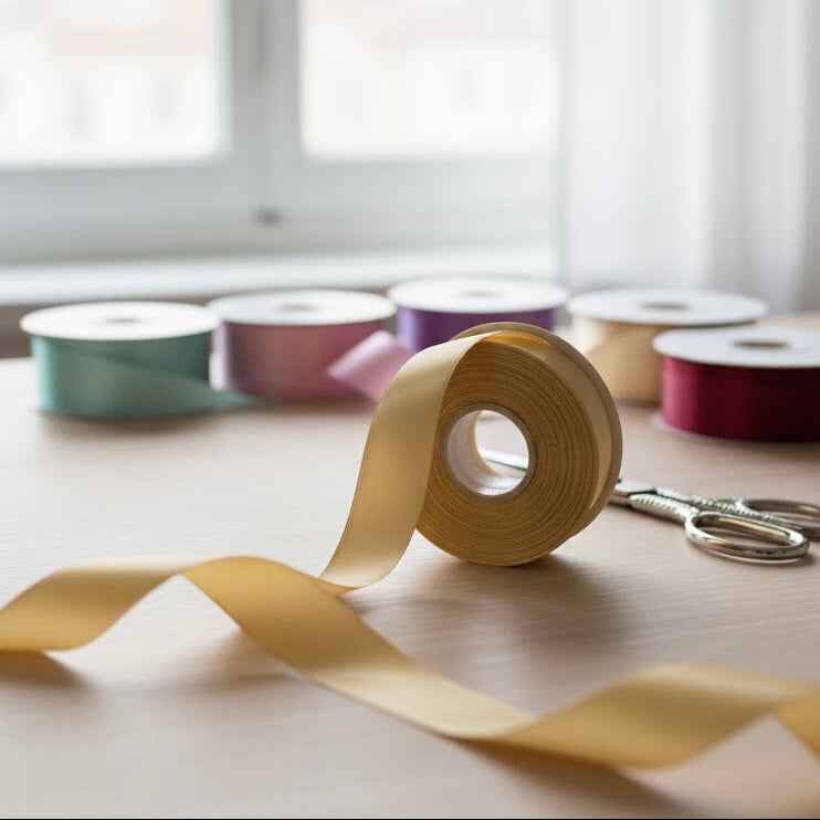 30 Meter Double Face satin goldenRibbon Roll #614