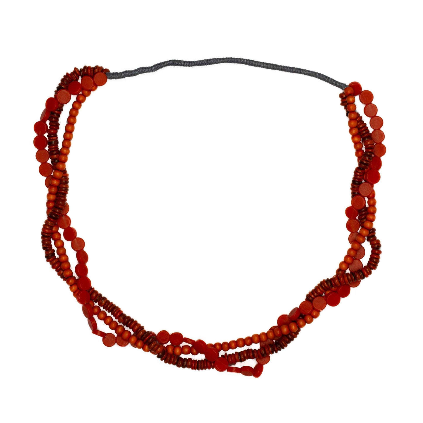 Triple Strand Wood & Resin Necklace