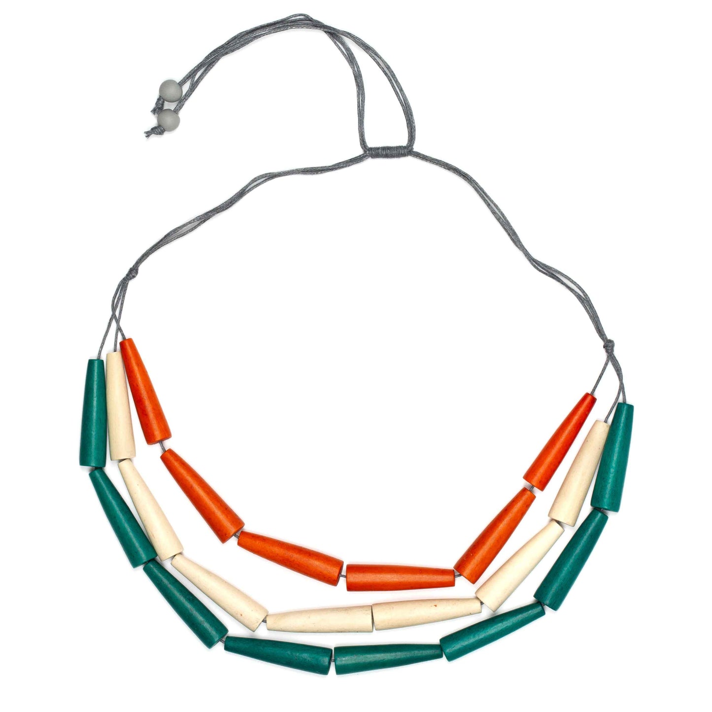 3 Strand Stacked Cone Necklace
