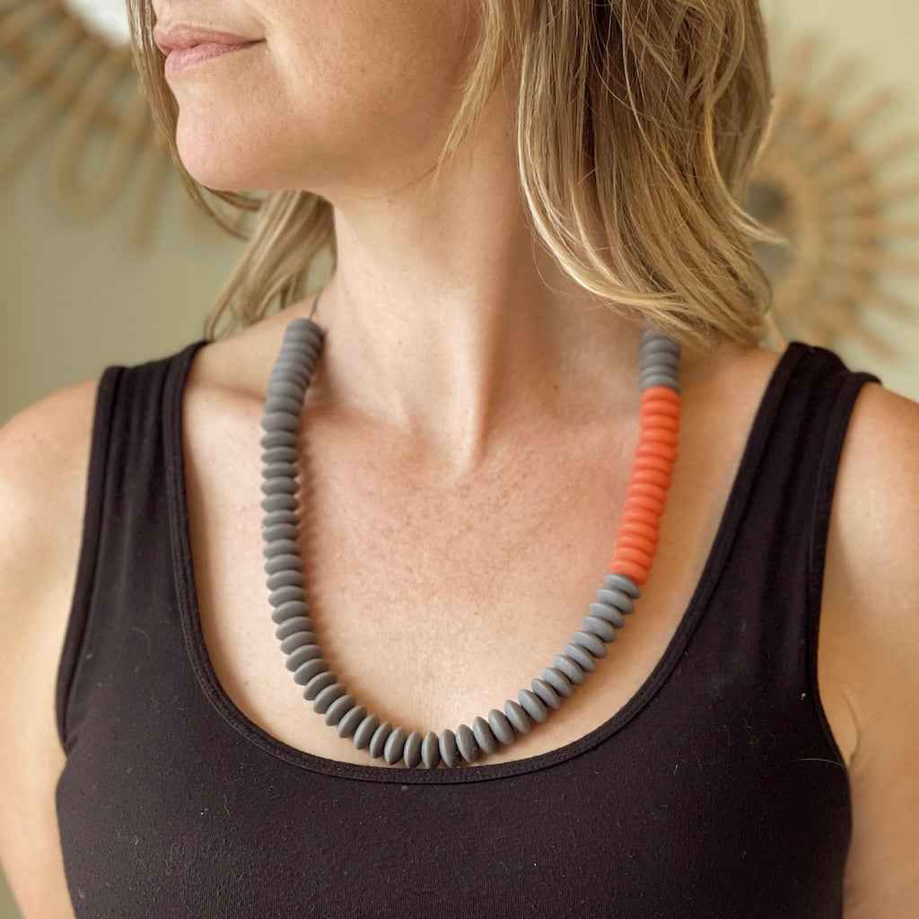 Resin Stacked Disc Necklace