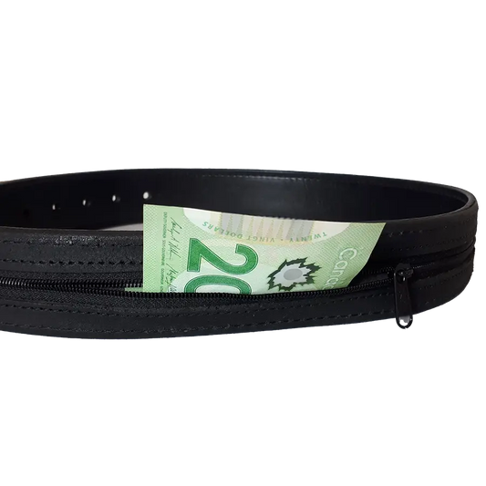 BOL Men's Hidden Pocket Grain Leather Money Belt