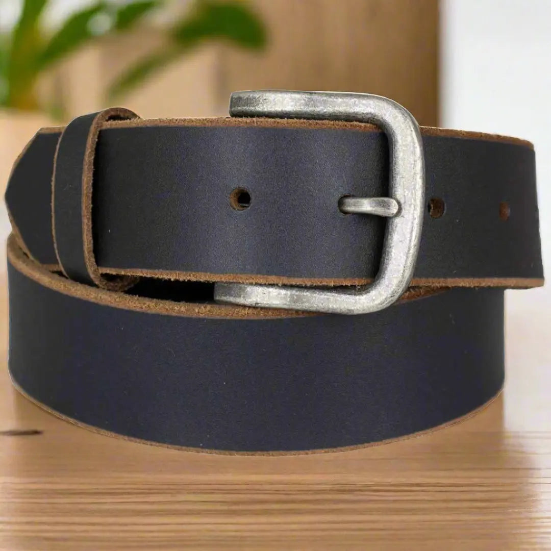 BOL Men's Removable Buckle Oil Pull Leather Belt