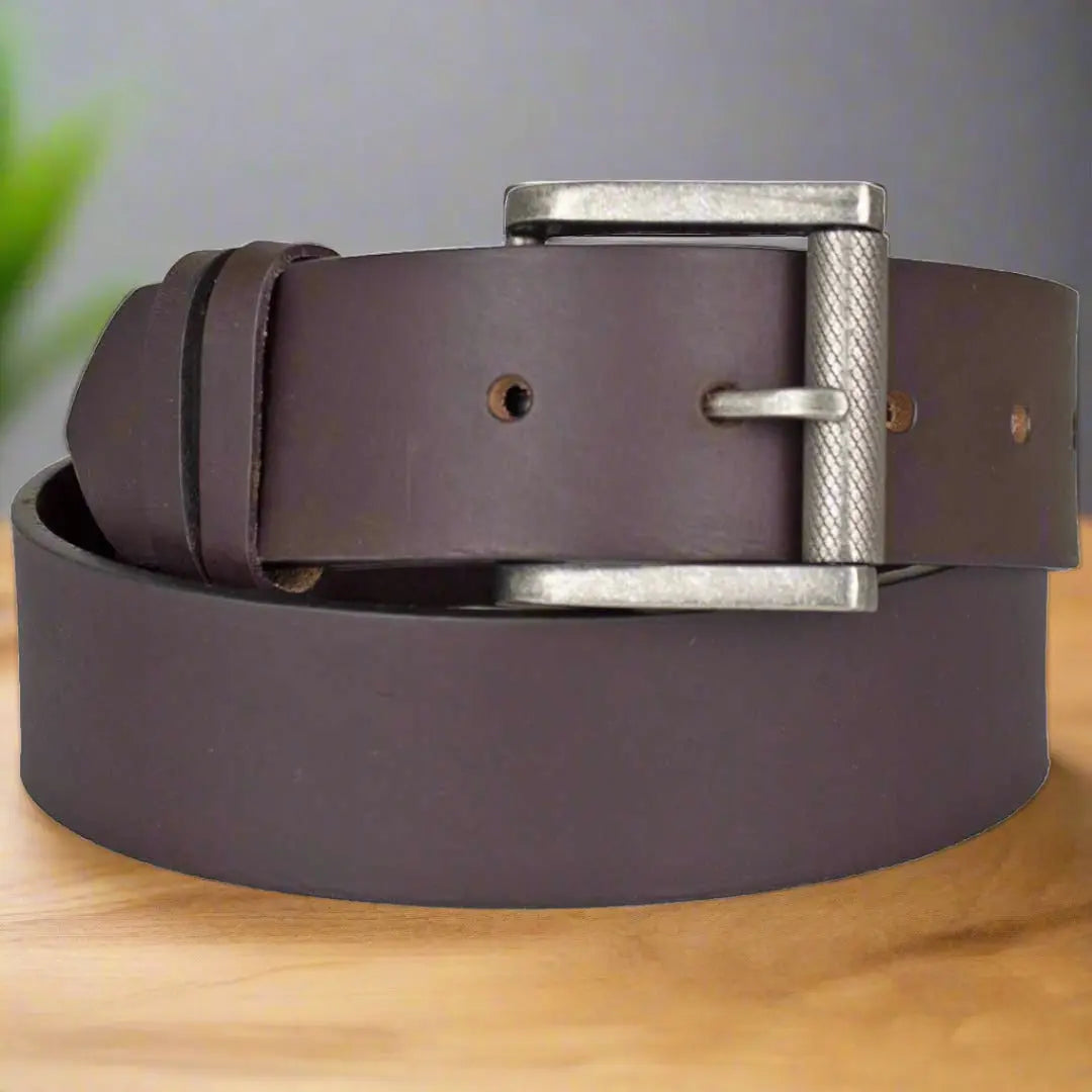 BOL Men's Removable Buckle Oil Pull Up Leather Belt