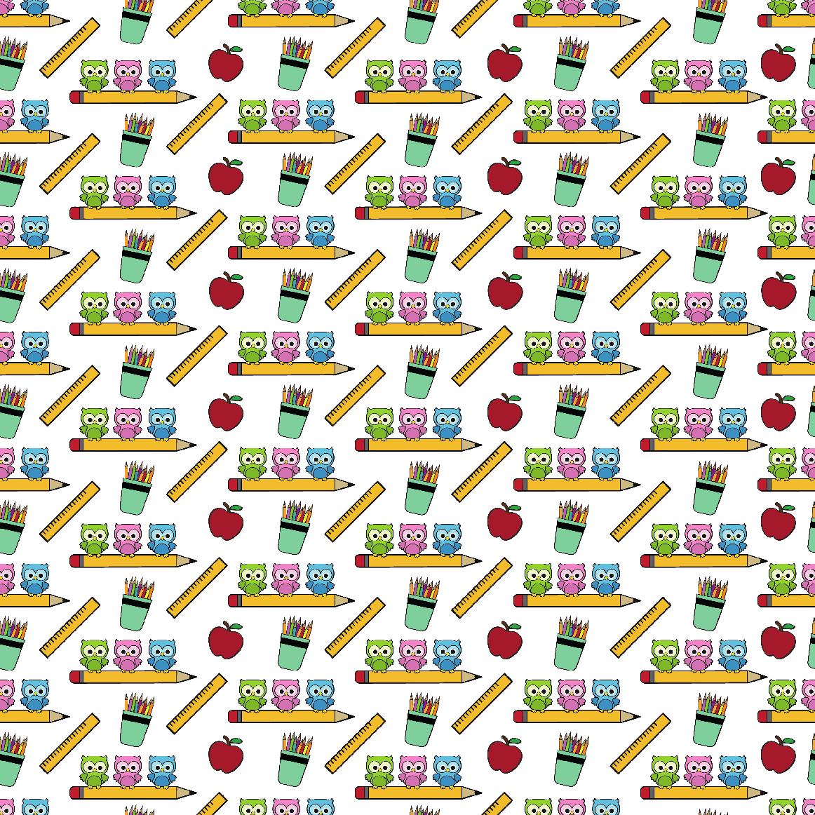 Little Owls and Playful Pens Print Adhesive Vinyl