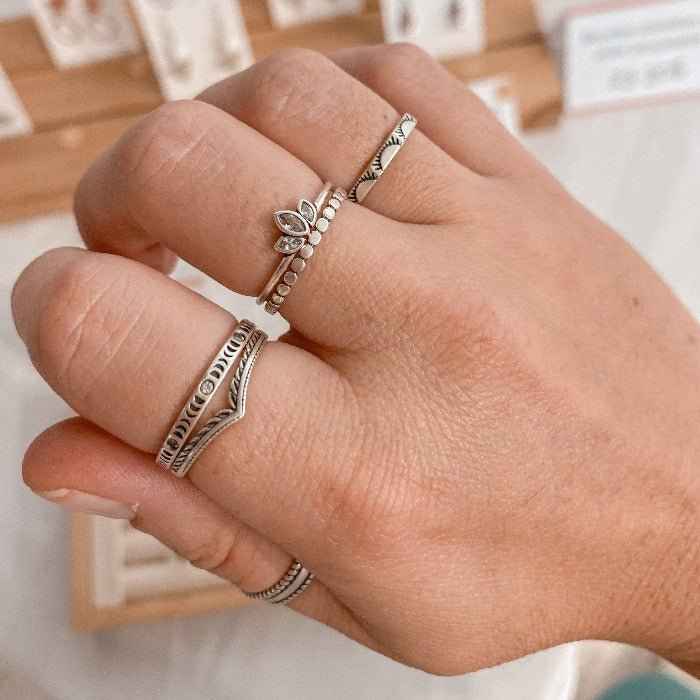 MOONPHASE | Bague en argent sterling 925 et zircon