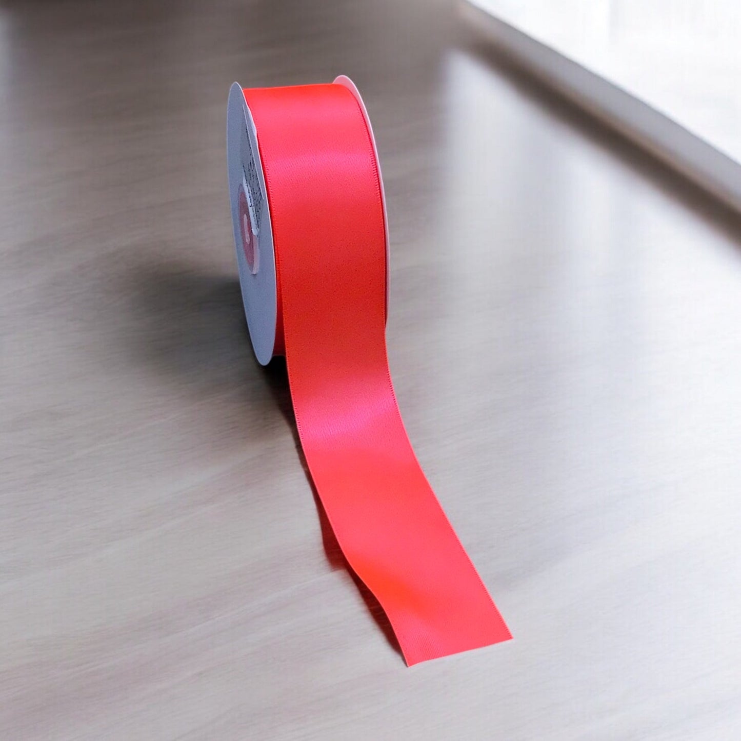 Satin Ribbon Double Face-Neon Orange #600- 3.8 cm Wide