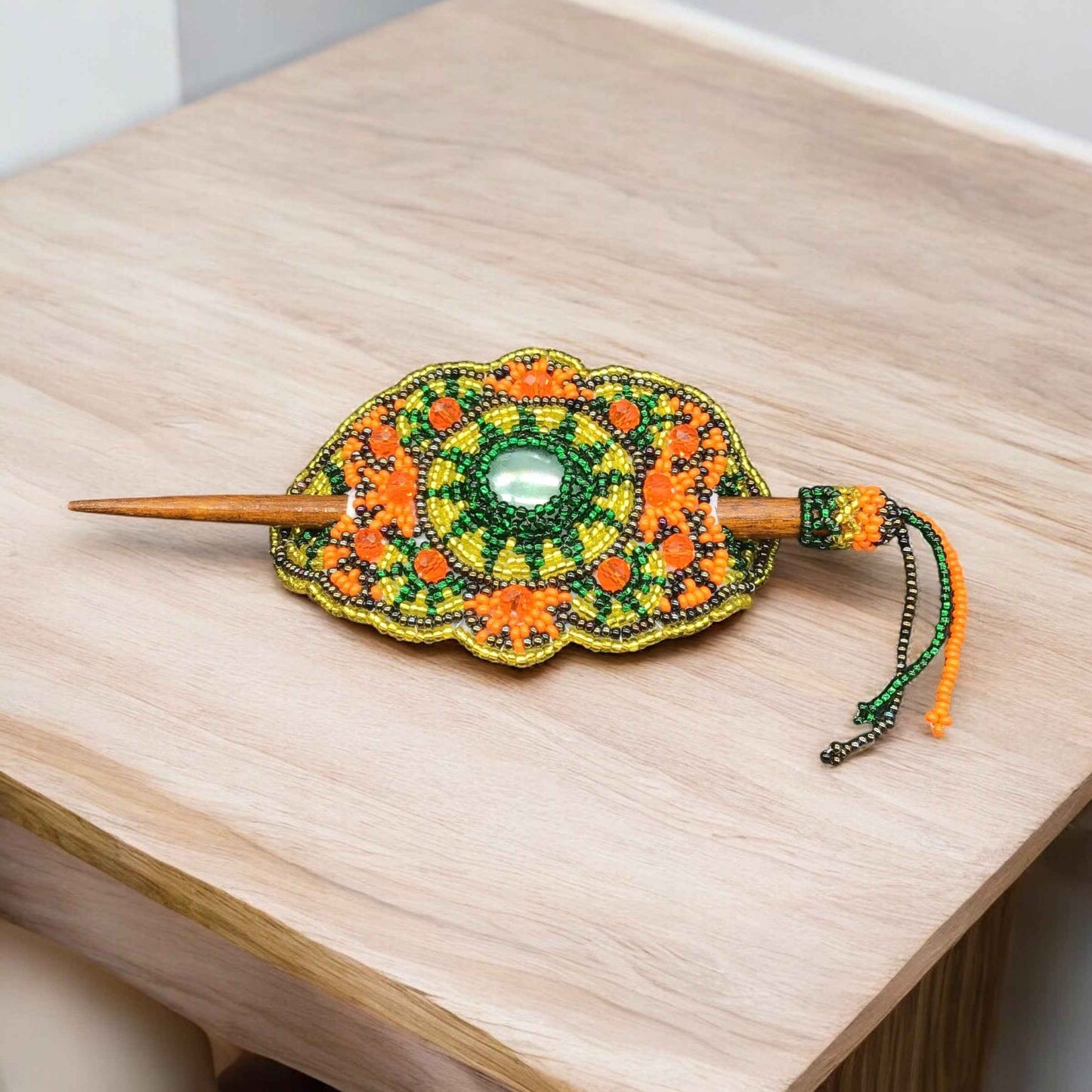 Multicolor Barrette Yellow w/ Green (41)
