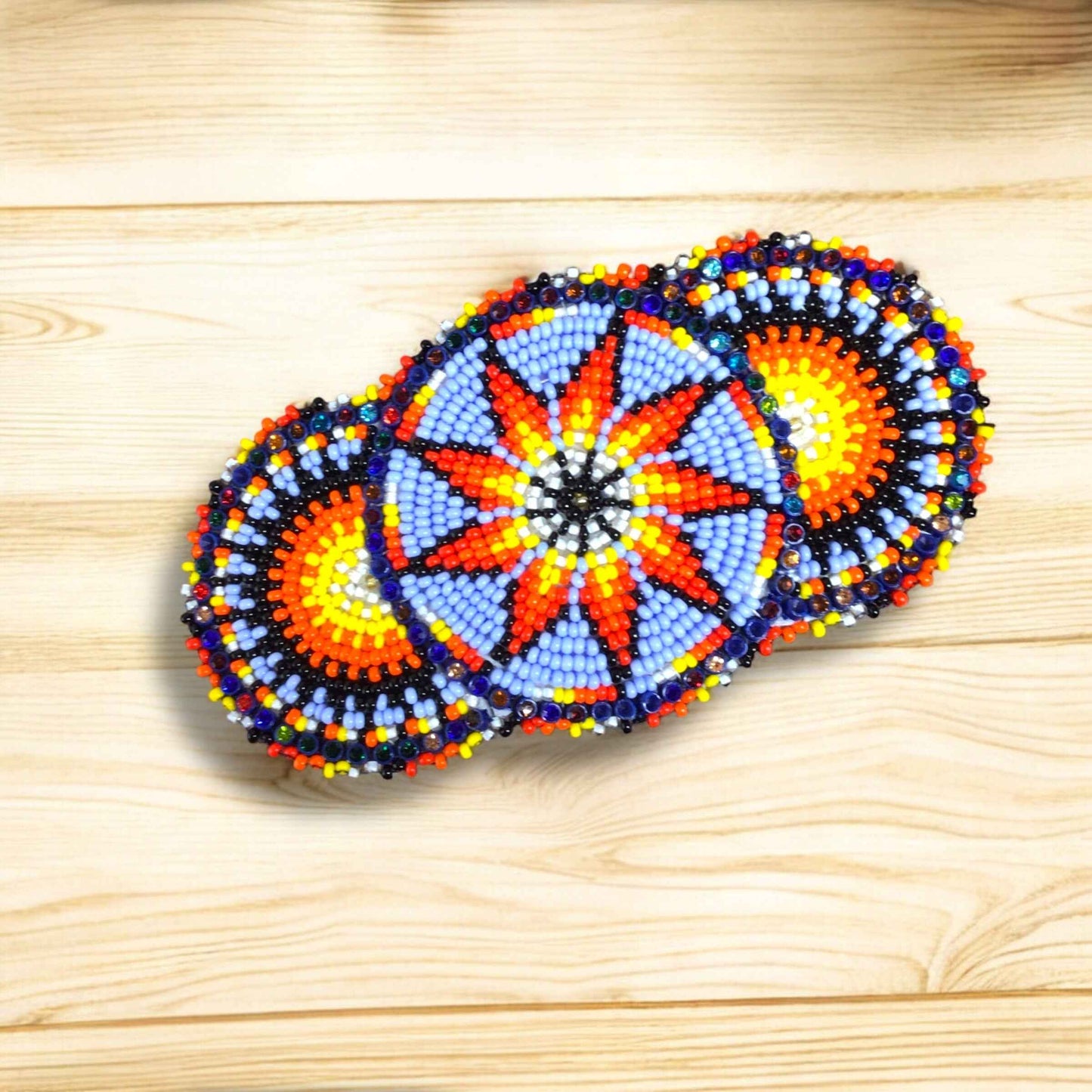 Light Blue Native American Beaded Barrettes