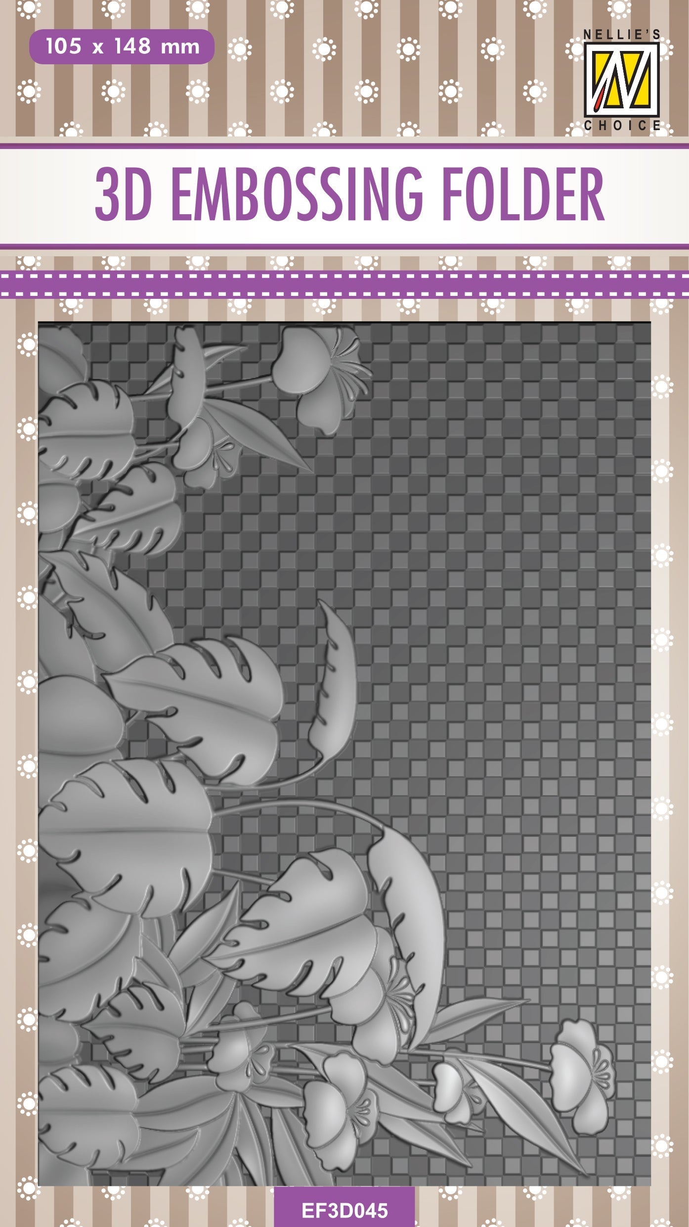 Nellie's Choice 3D Embossing Folder - Monstera Deliciosa