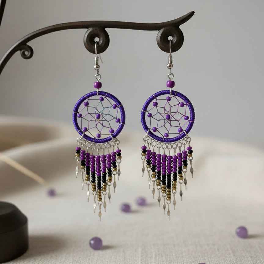 Dark Purple Dreamcatcher Dangles