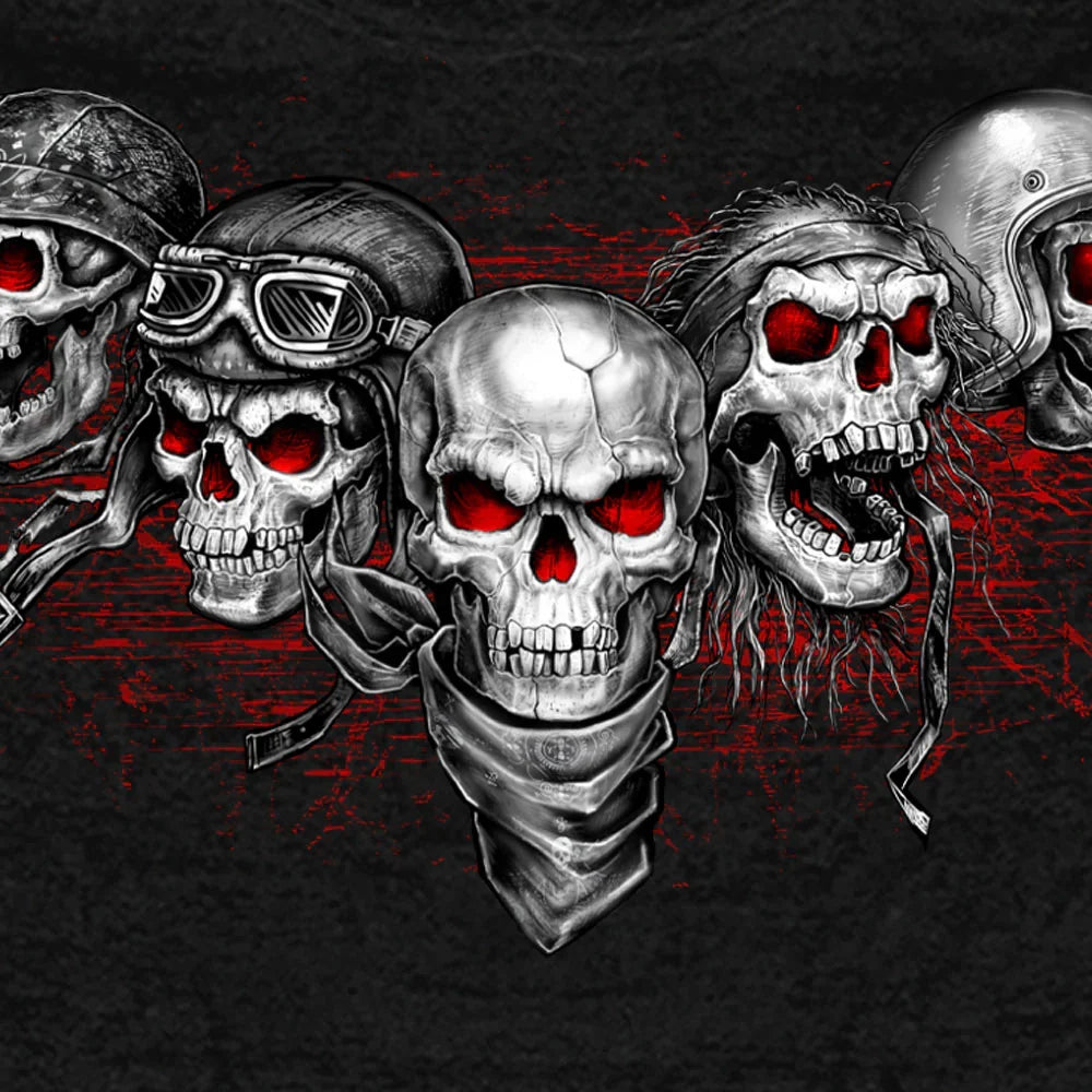 Men's Five Skull Zip Up Hoodie
