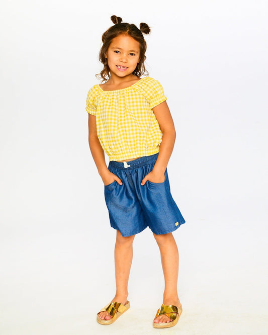 Blue Chambray Bermudas