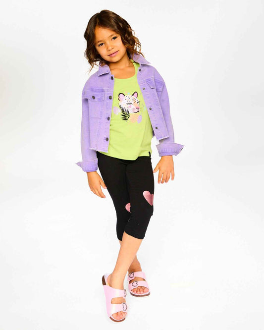 Mauve Denim Jacket With Embroidery