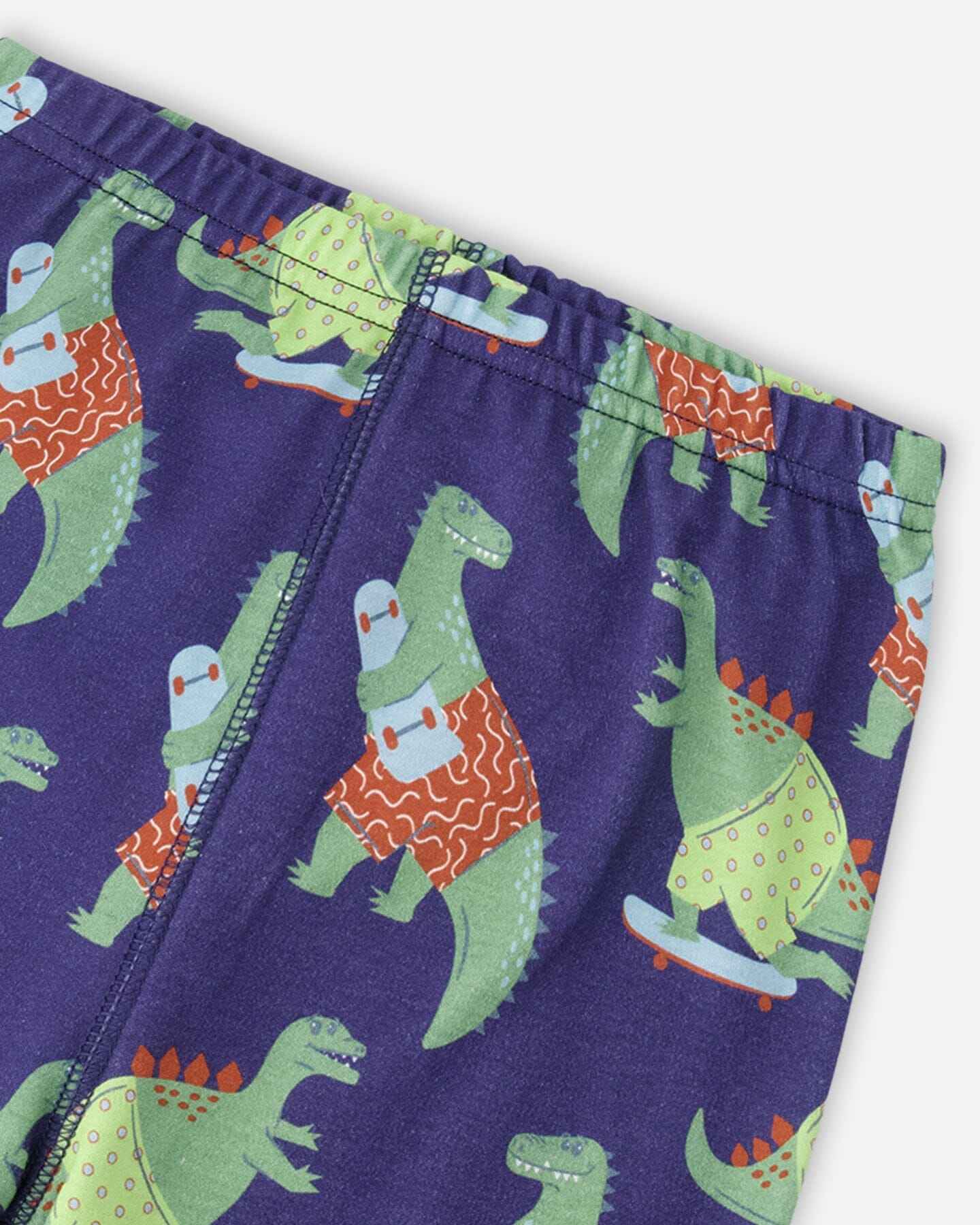 Organic Cotton Two-Piece Pyjama Set Blue Dino Print