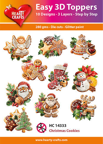 Hearty Crafts Easy 3D Toppers - Christmas Cookies
