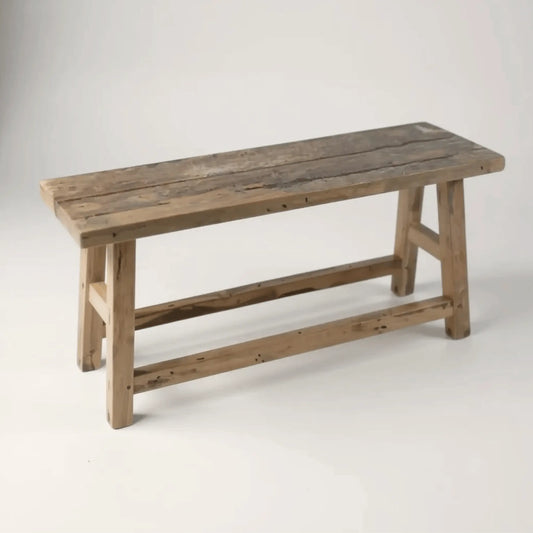 Banc en teck recyclé LEON-90cm