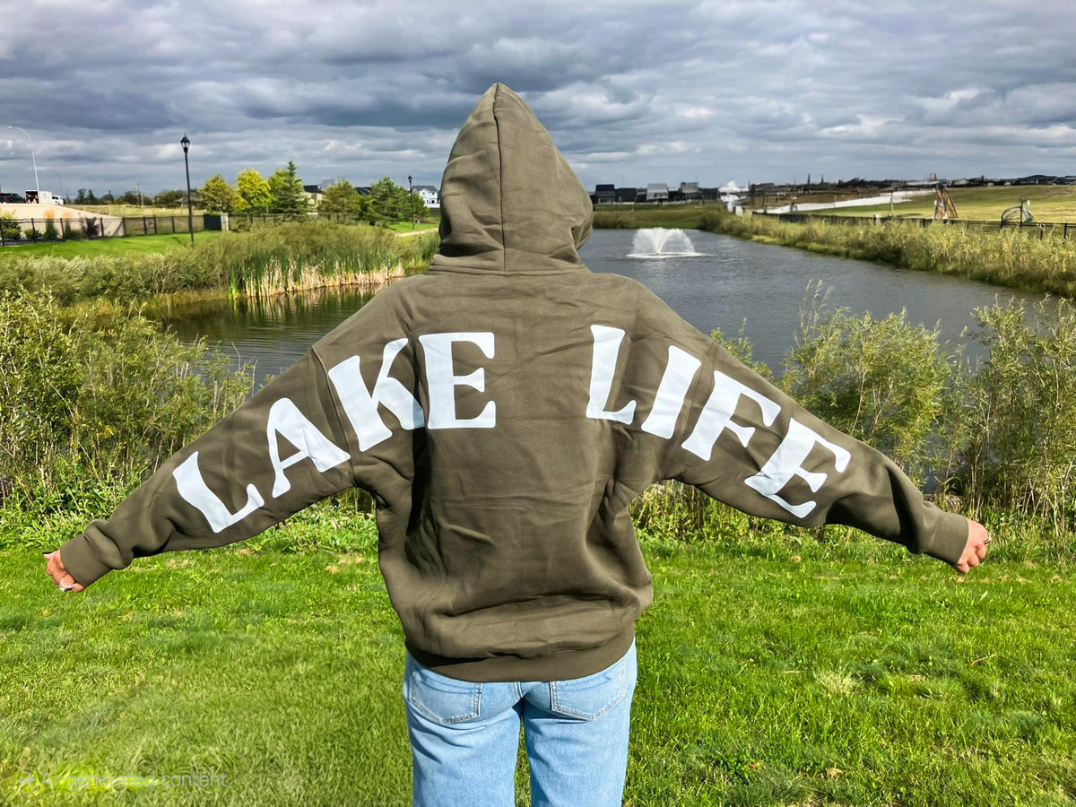 Lake Life Back Personalized Hoodie | Lake Clothing | Custom Clothing