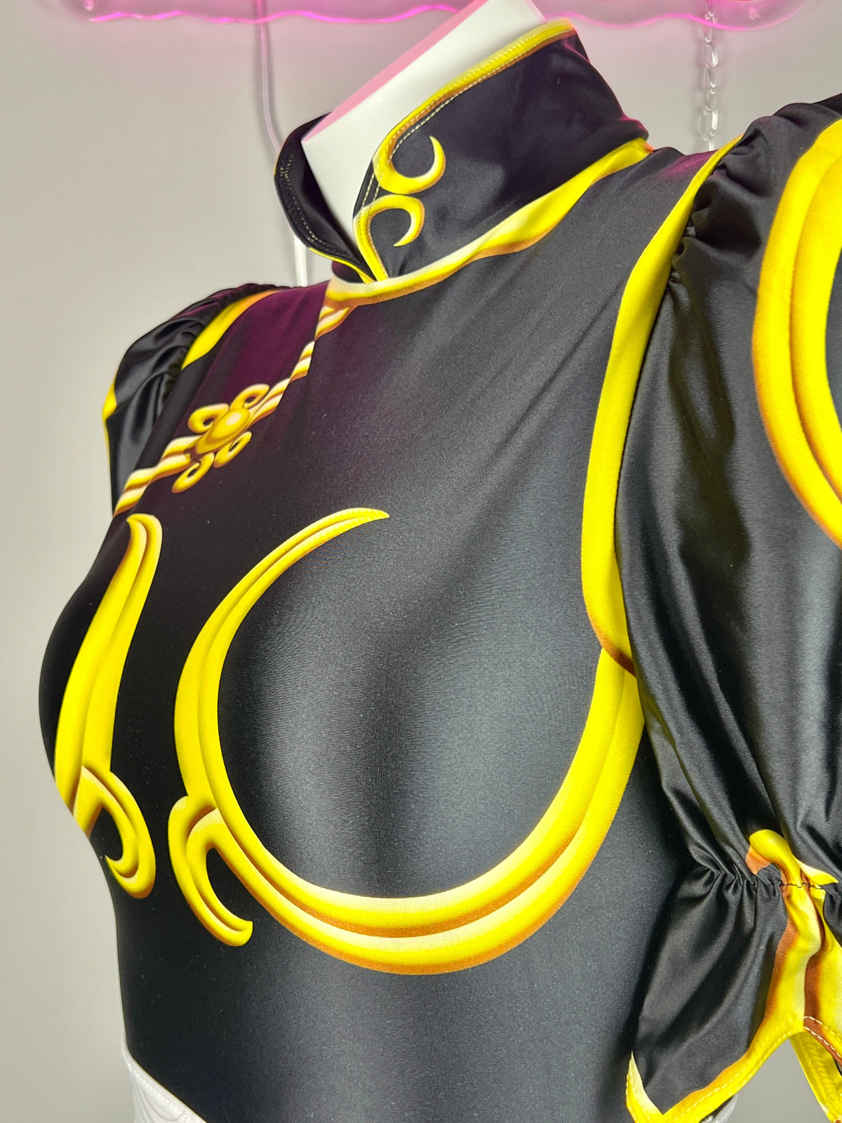 【DISCONTINUED】Chun-Li Inspired Cosplay Bodysuit Set with Detachable Skirt & Accessories
