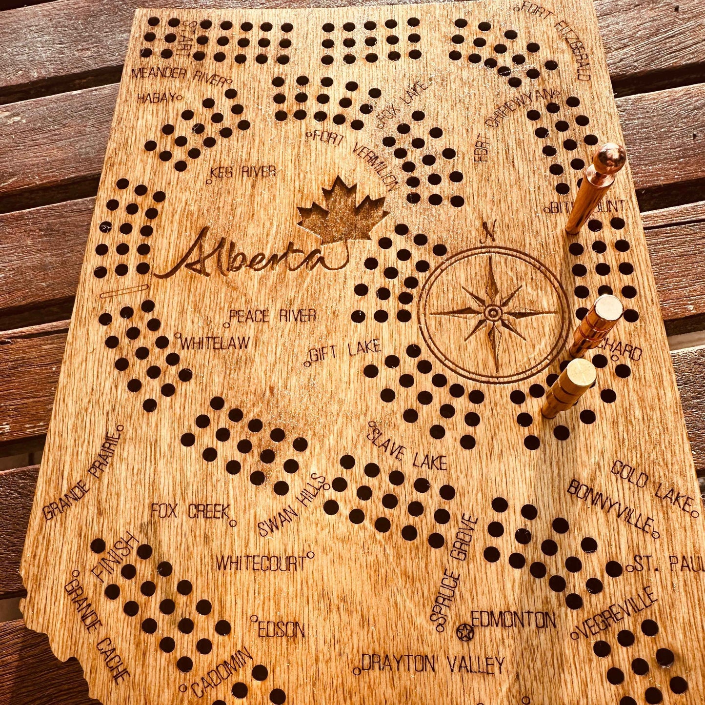 Alberta Map Shaped Cribbage Board